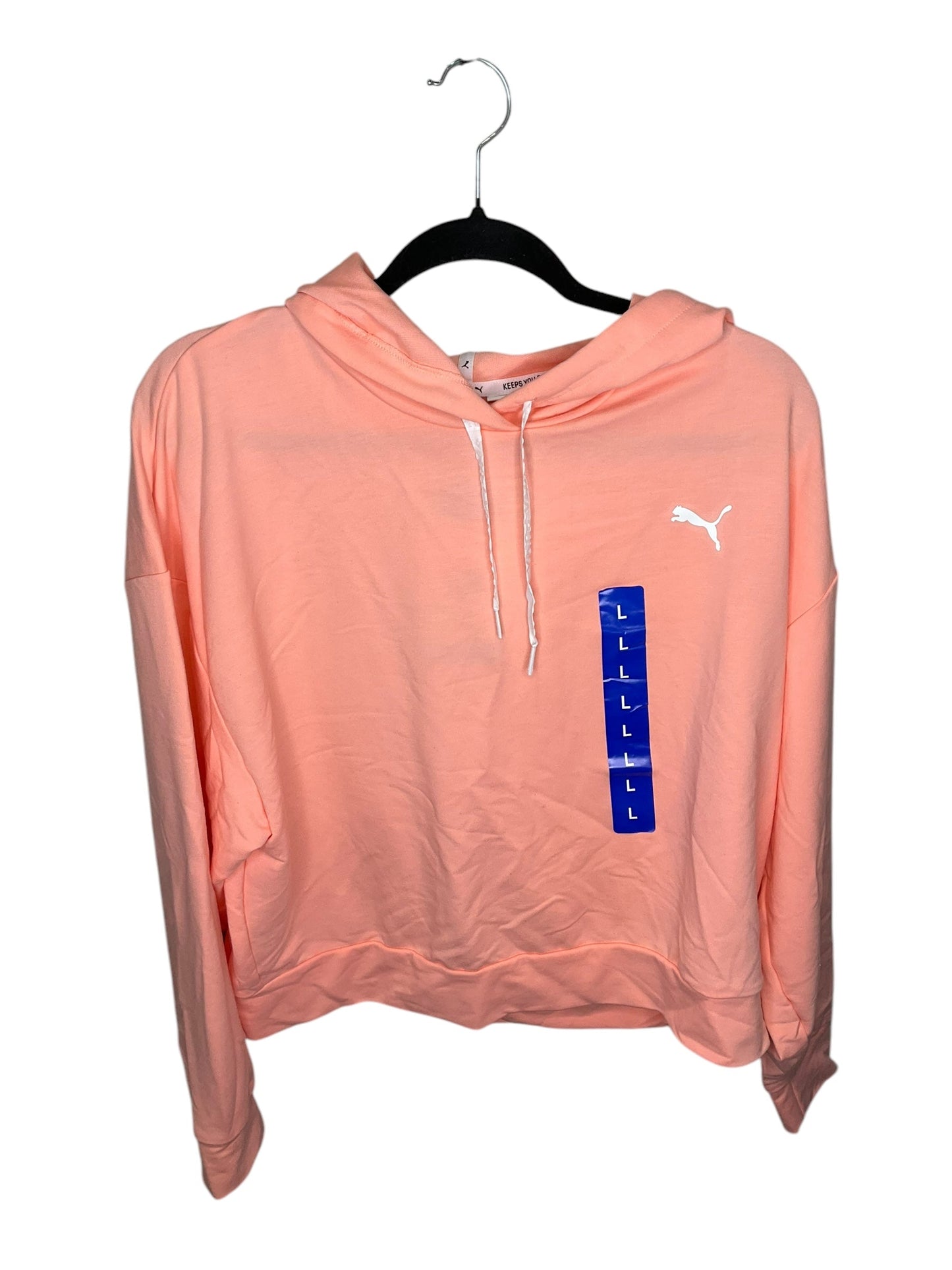 Athletic Sweatshirt Hoodie By Puma In Coral, Size: L