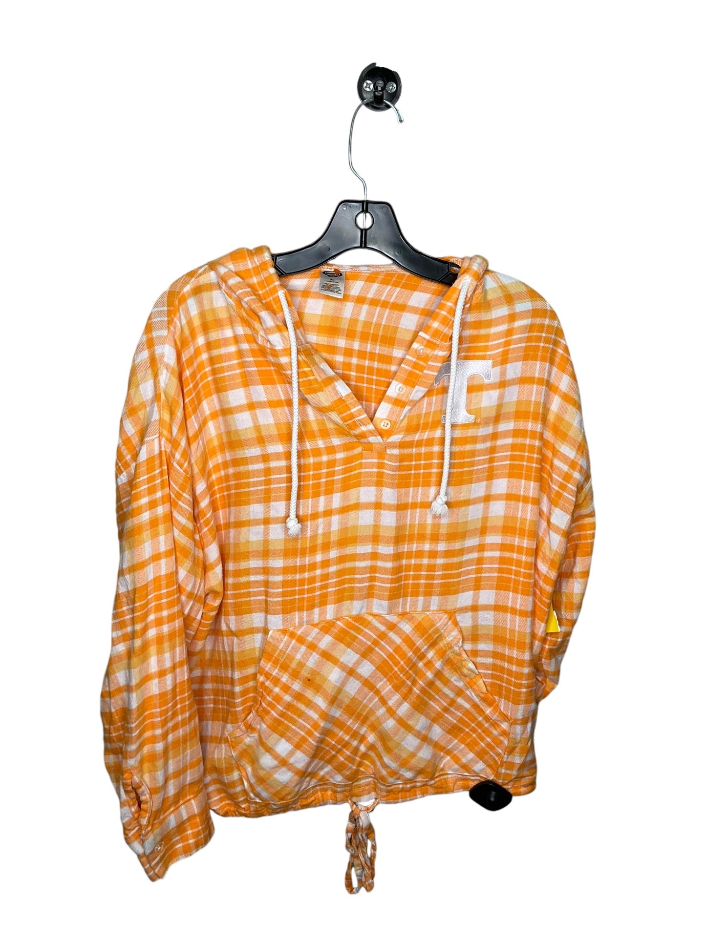 Top Long Sleeve By Clothes Mentor In Orange & White, Size: Xl