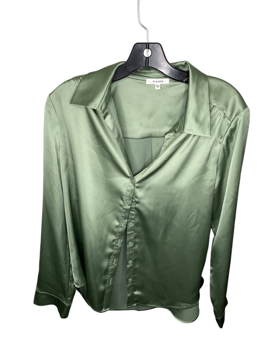 Top Long Sleeve By Pleione In Green, Size: M