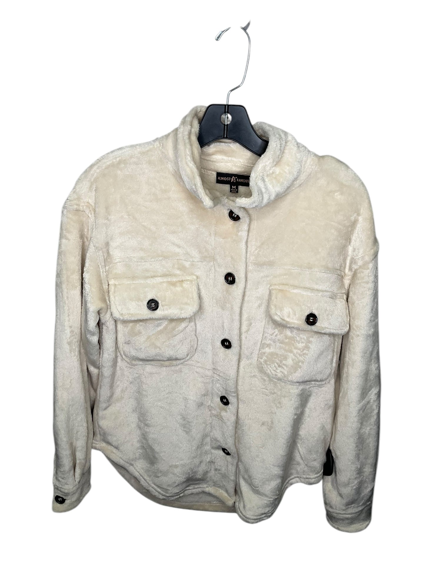 Jacket Shirt By Almost Famous In Cream, Size: M