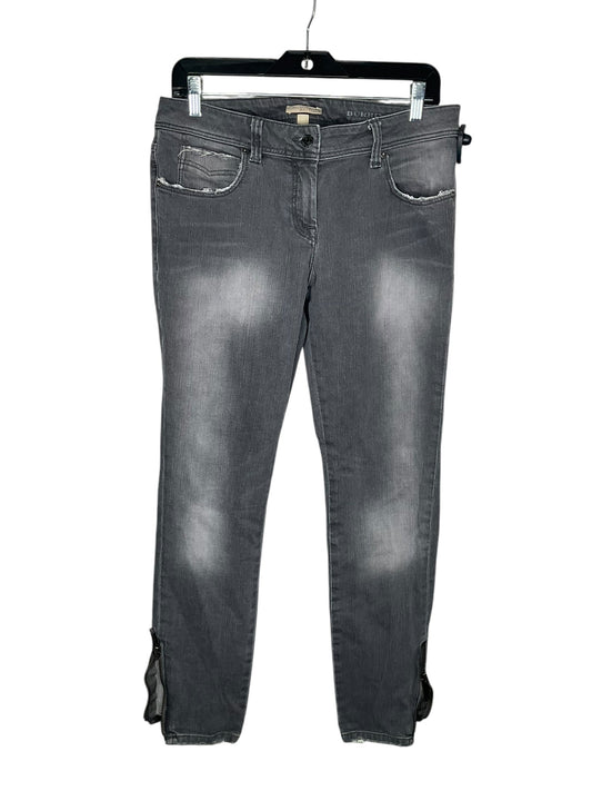 Jeans Straight By Burberry In Grey Denim, Size: 10