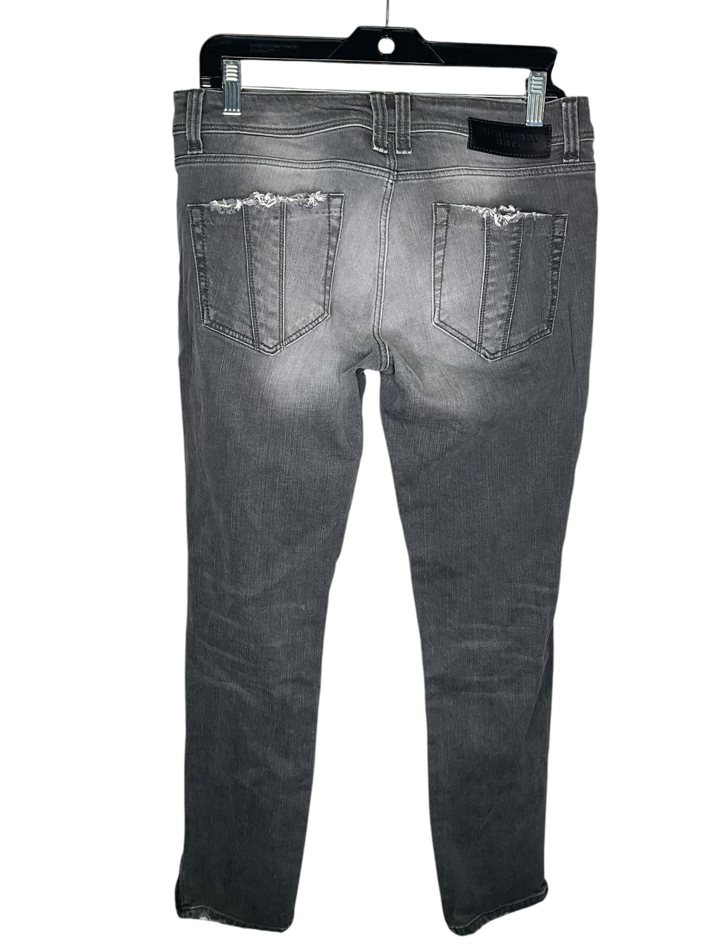 Jeans Straight By Burberry In Grey Denim, Size: 10