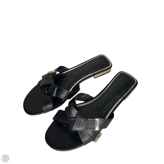 Sandals Flats By White House Black Market In Black & Gold, Size: 8
