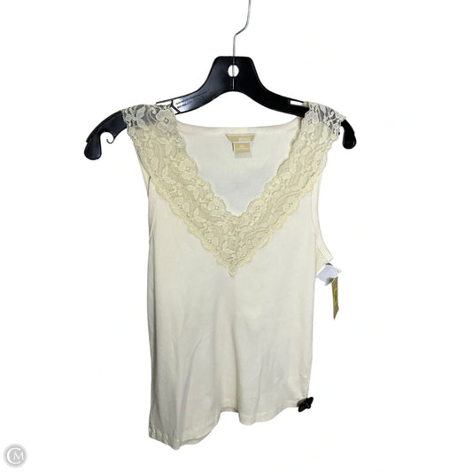 Tank Top Designer By Michael Kors In Cream, Size: Xl