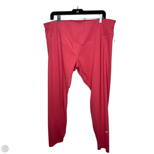 Athletic Leggings By Nike In Pink, Size: 2x
