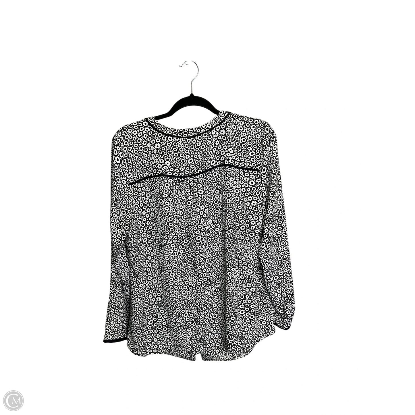 Top Long Sleeve By Talbots In Black & White, Size: Xl