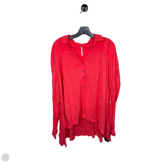 Top Long Sleeve By Free People In Red, Size: S