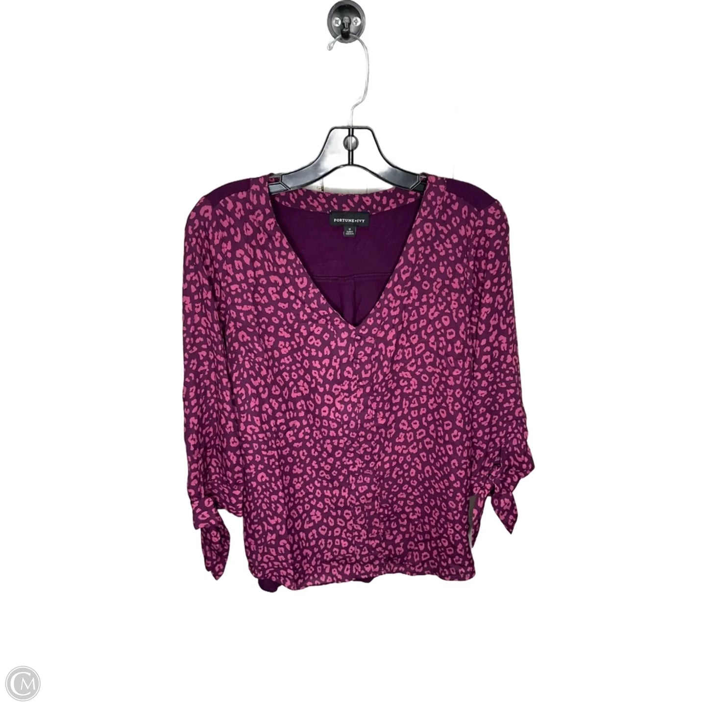 Top 3/4 Sleeve By Fortune & Ivy In Purple, Size: M