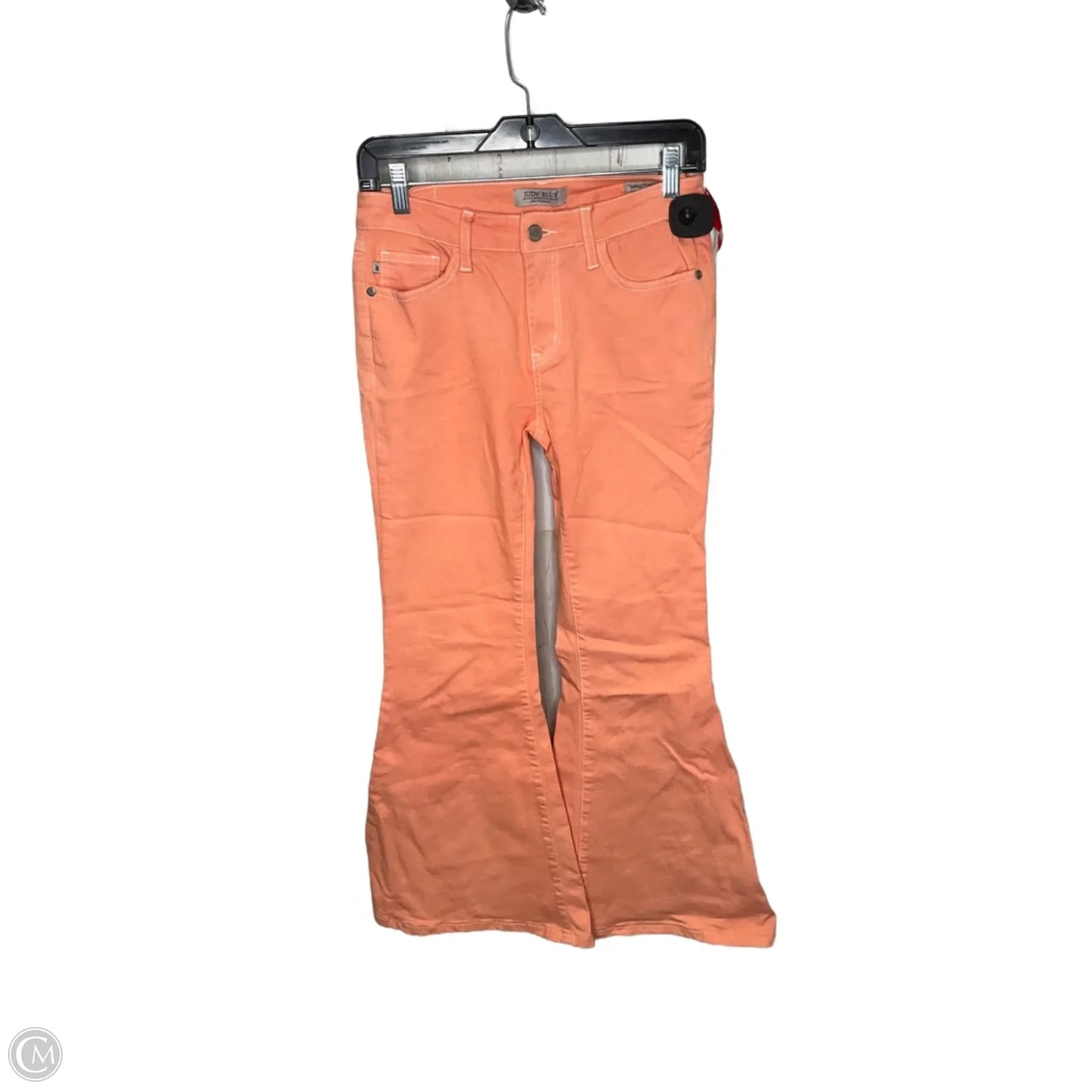 Jeans Flared By Judy Blue In Orange Denim, Size: 4