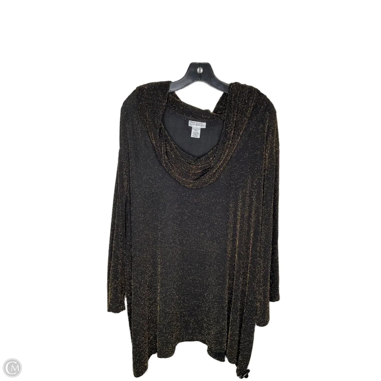 Top Long Sleeve By Maggie Barnes In Black & Gold, Size: 4x