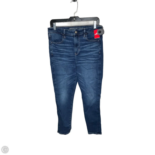 Jeans Skinny By American Eagle In Blue Denim, Size: 14