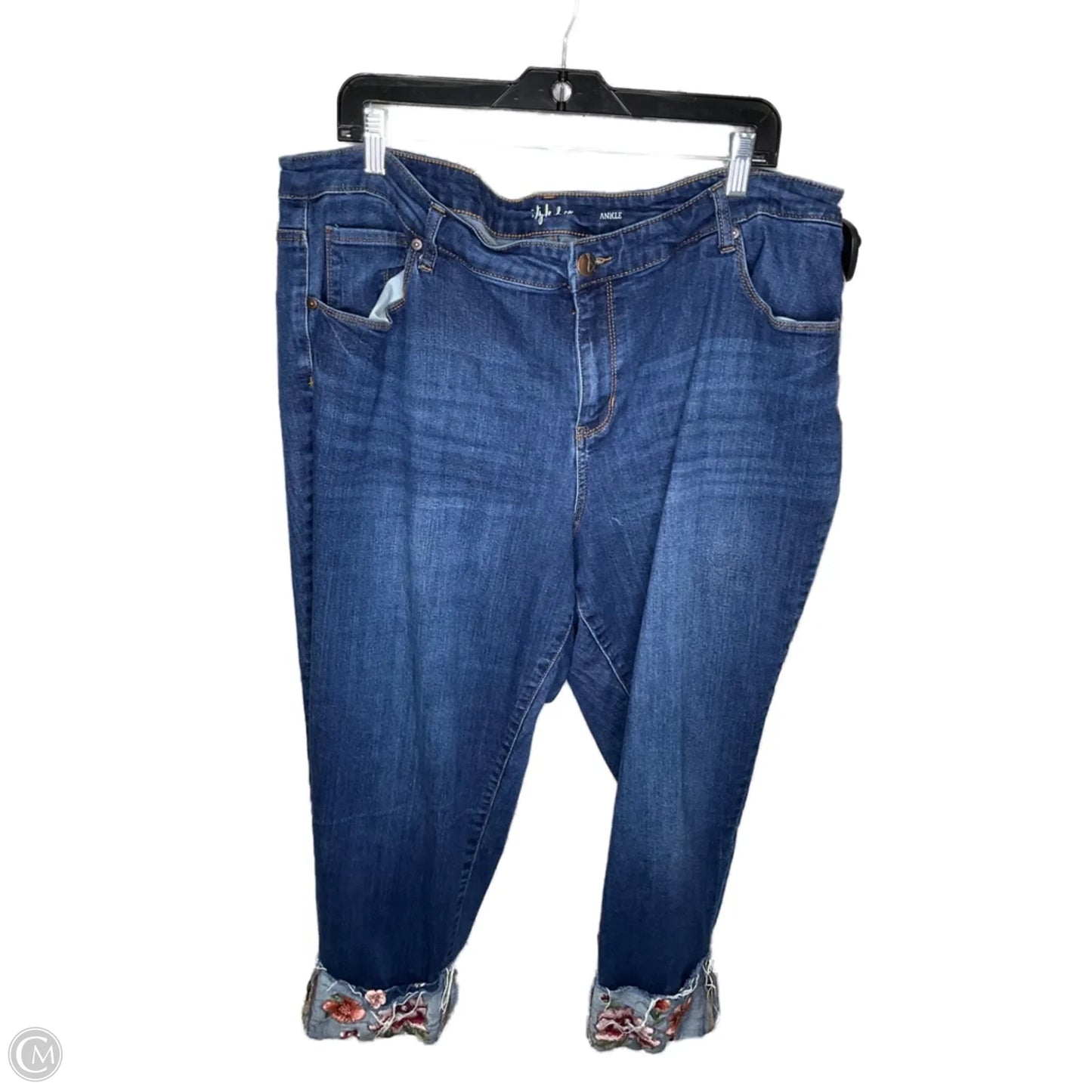 Jeans Cropped By Style And Company In Blue Denim, Size: 22