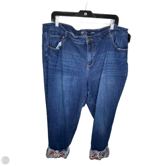 Jeans Cropped By Style And Company In Blue Denim, Size: 22