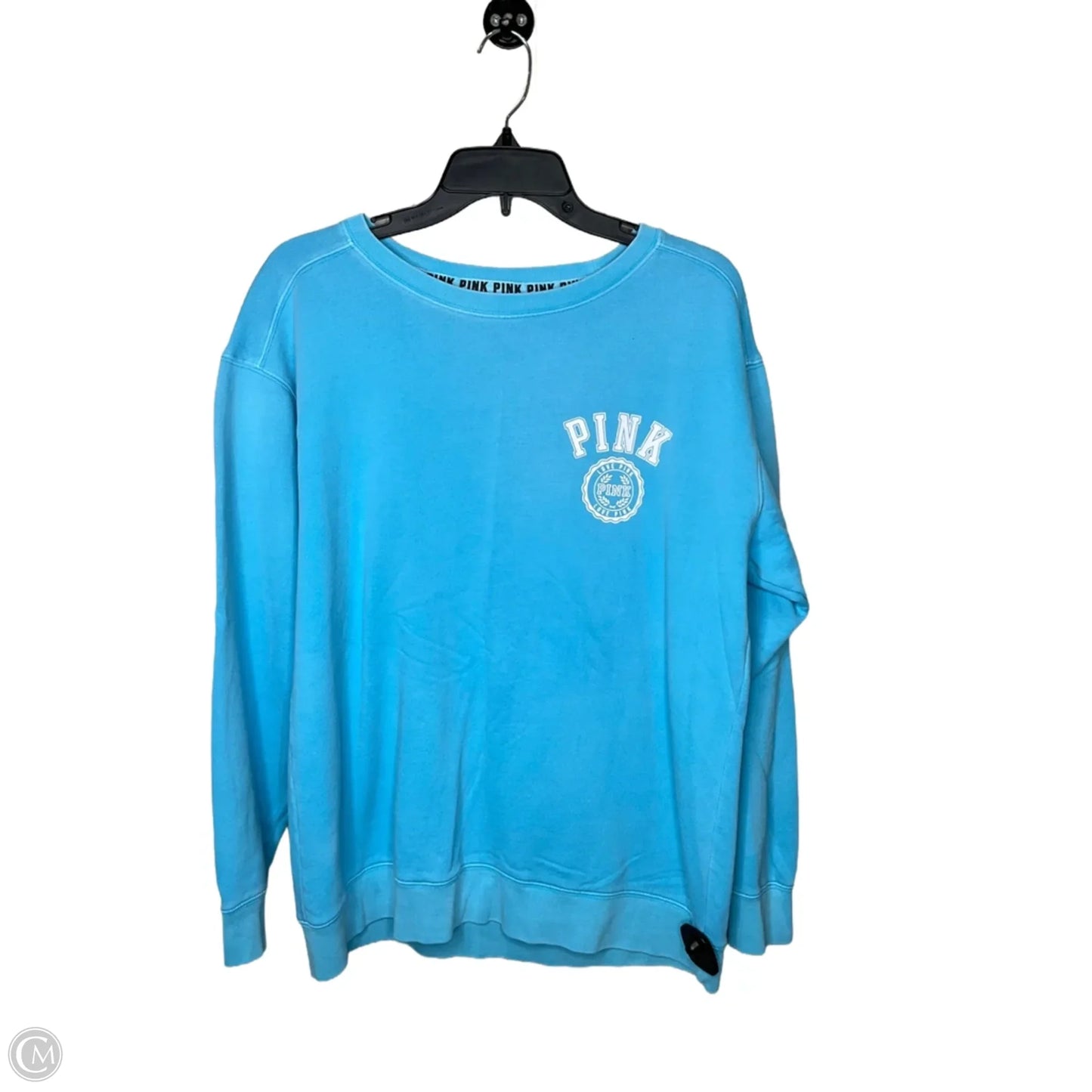 Sweatshirt Crewneck By Pink In Blue, Size: M