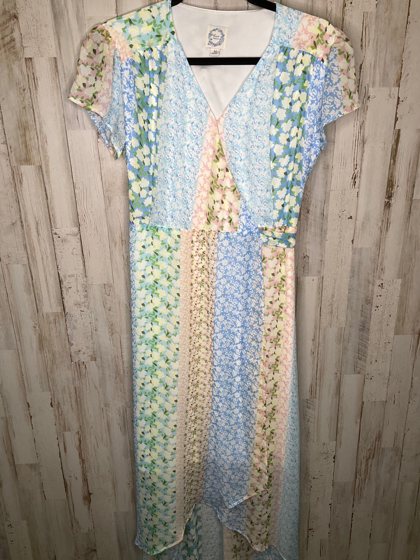 Floral Print Dress Casual Maxi Blue Rain, Size M
