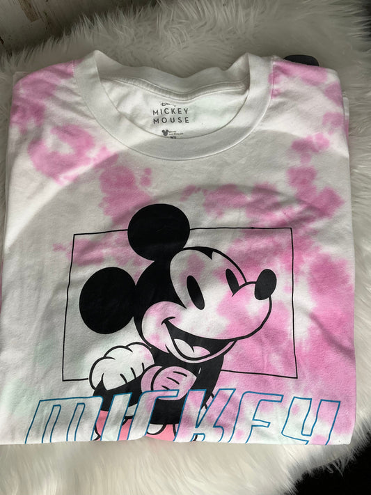 Tie Dye Print Top Short Sleeve Disney Store, Size Xl