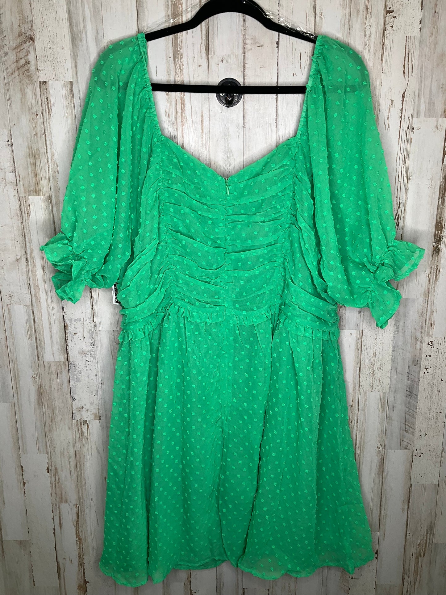 Green Dress Casual Short Andree By Unit, Size 3x