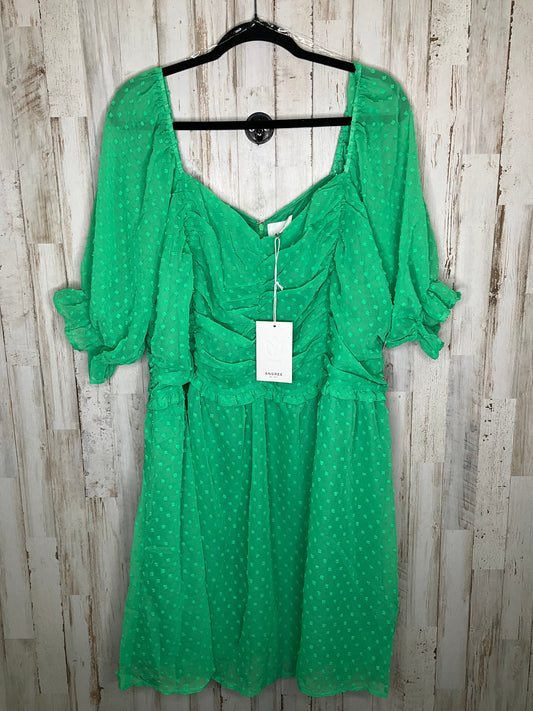 Green Dress Casual Short Andree By Unit, Size 3x