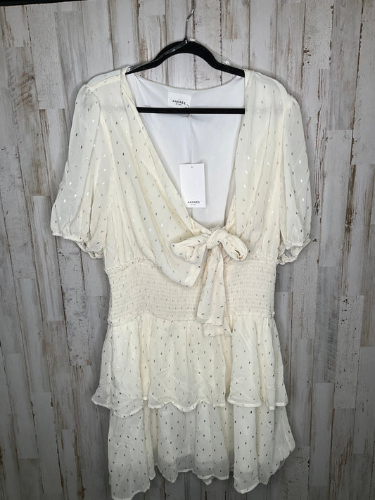 Cream Dress Casual Short Andree By Unit, Size 2x