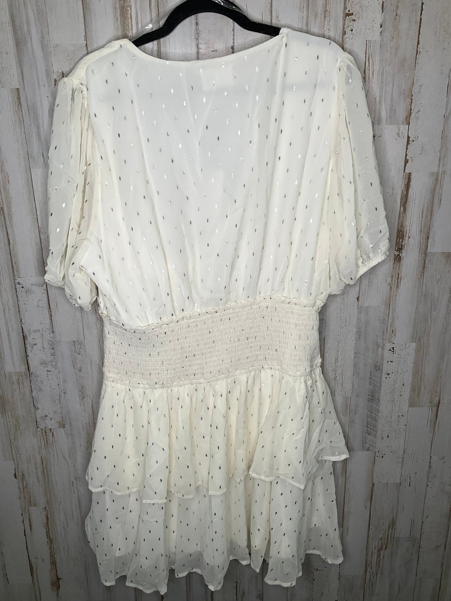 Cream Dress Casual Short Andree By Unit, Size 2x