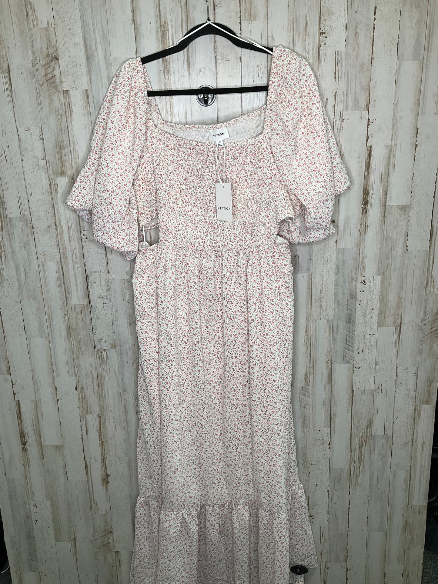 Floral Print Dress Casual Maxi Cmc, Size 3x