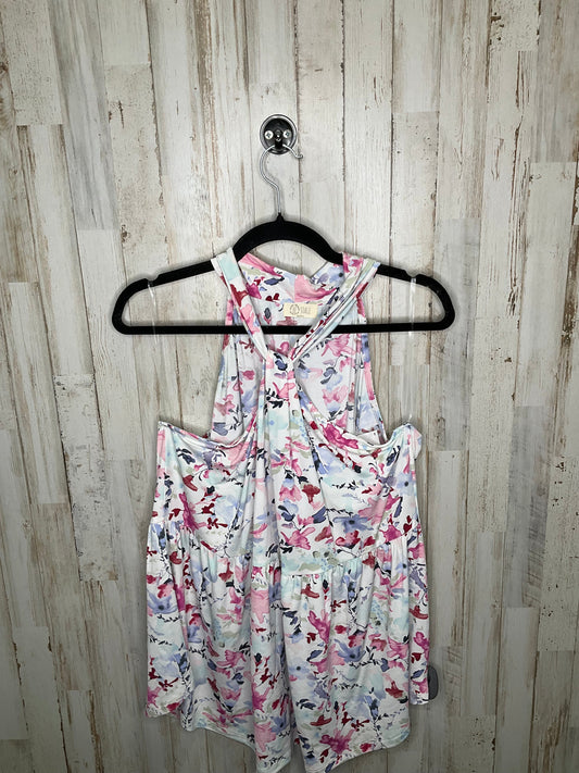 Floral Print Top Sleeveless Cmc, Size 3x