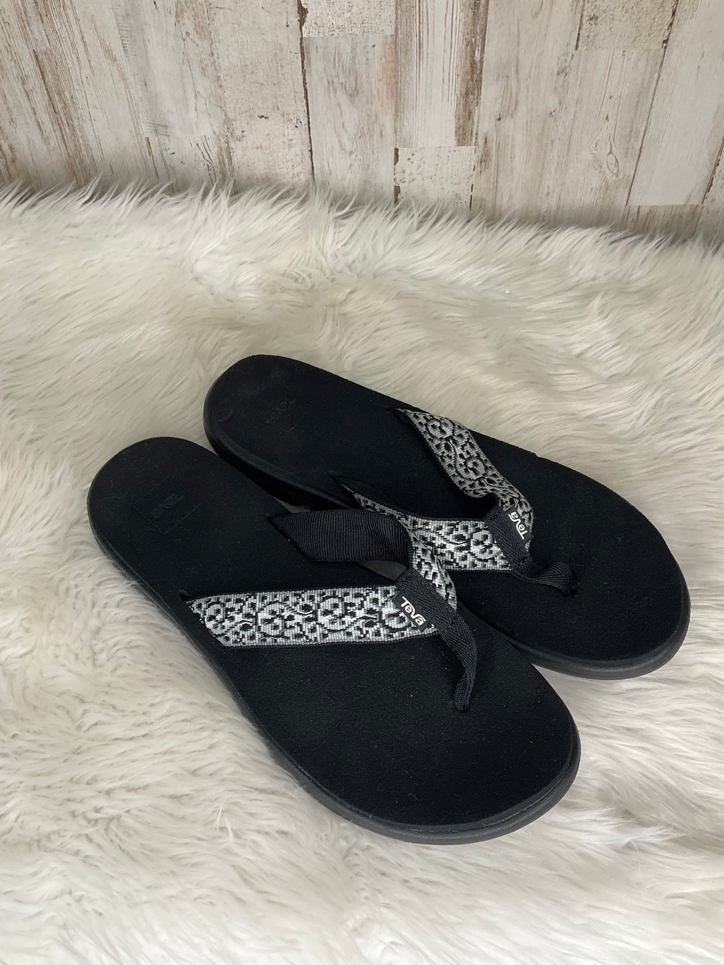 Black Sandals Flip Flops Teva, Size 11