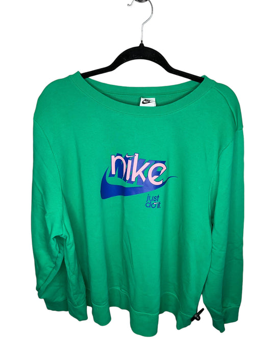 Athletic Sweatshirt Crewneck By Nike Apparel In Green, Size: 3x