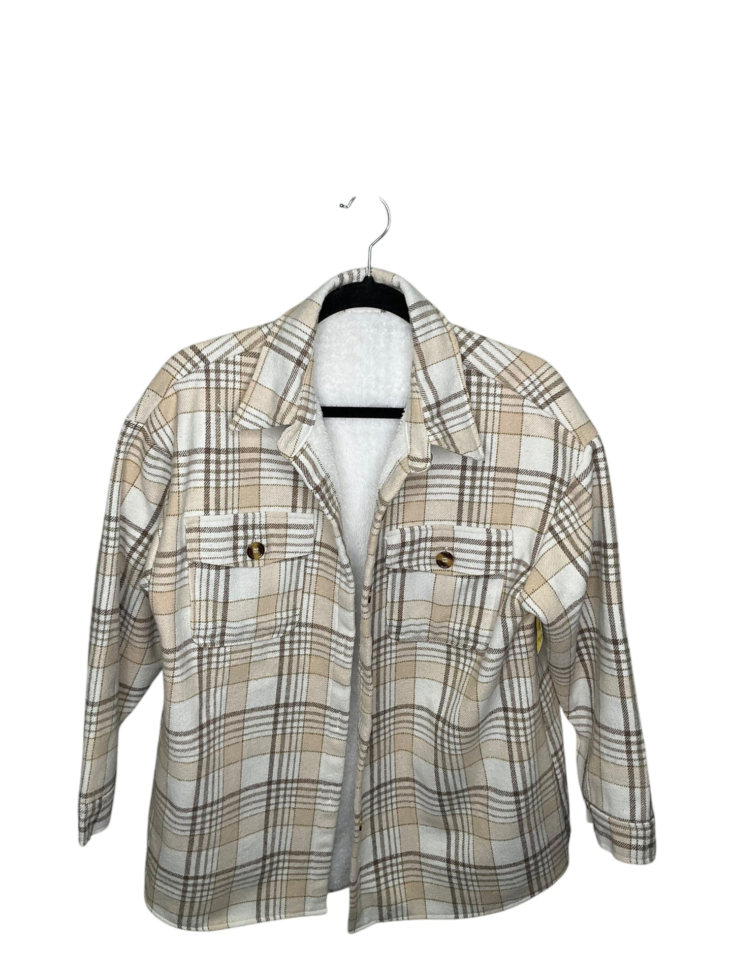 Jacket Fleece By Cmc In Plaid Pattern, Size: L