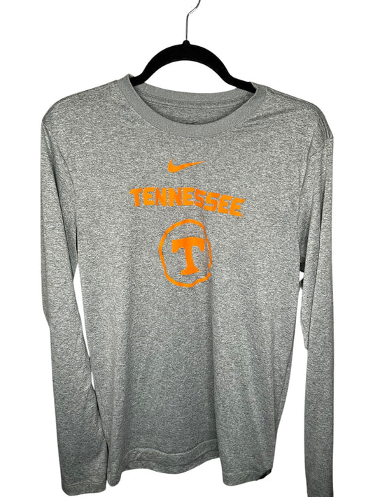 Athletic Top Long Sleeve Crewneck By Nike In Grey, Size: S