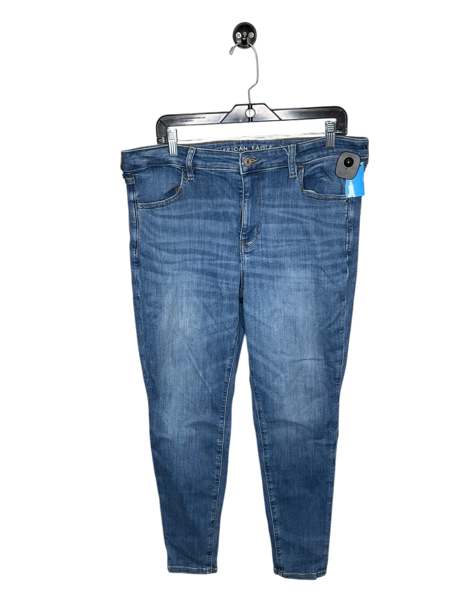 Jeans Straight By American Eagle In Blue Denim, Size: 18