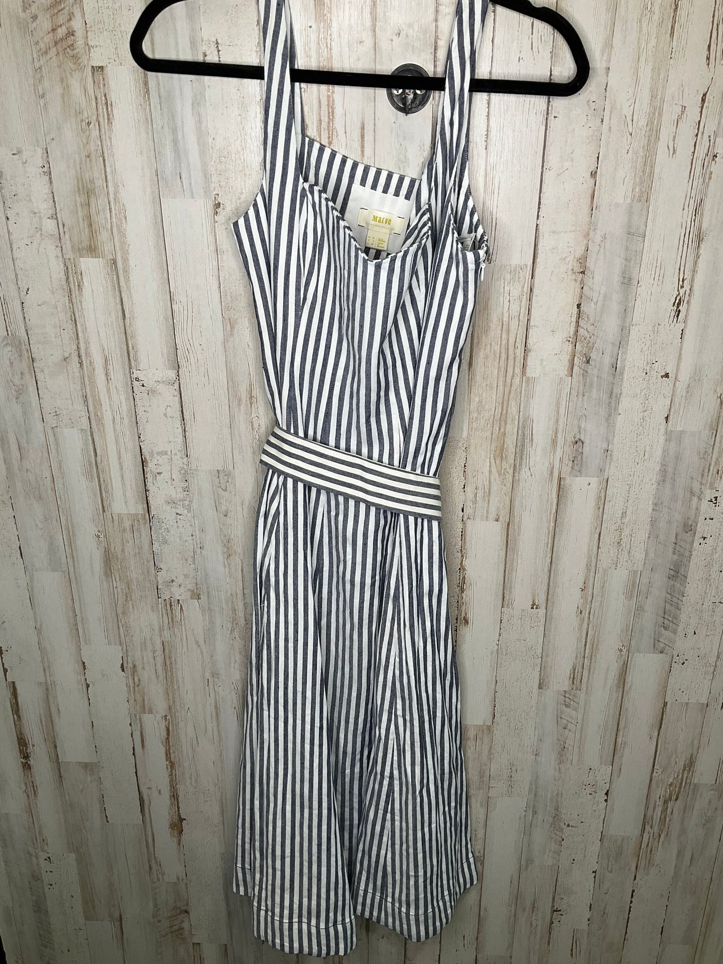 Blue & White Dress Casual Midi Maeve, Size M