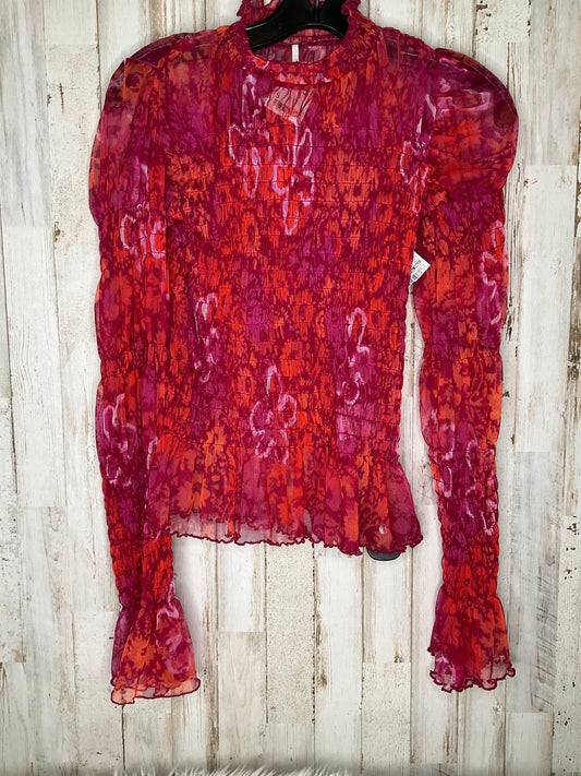 Red Top Long Sleeve Free People, Size S