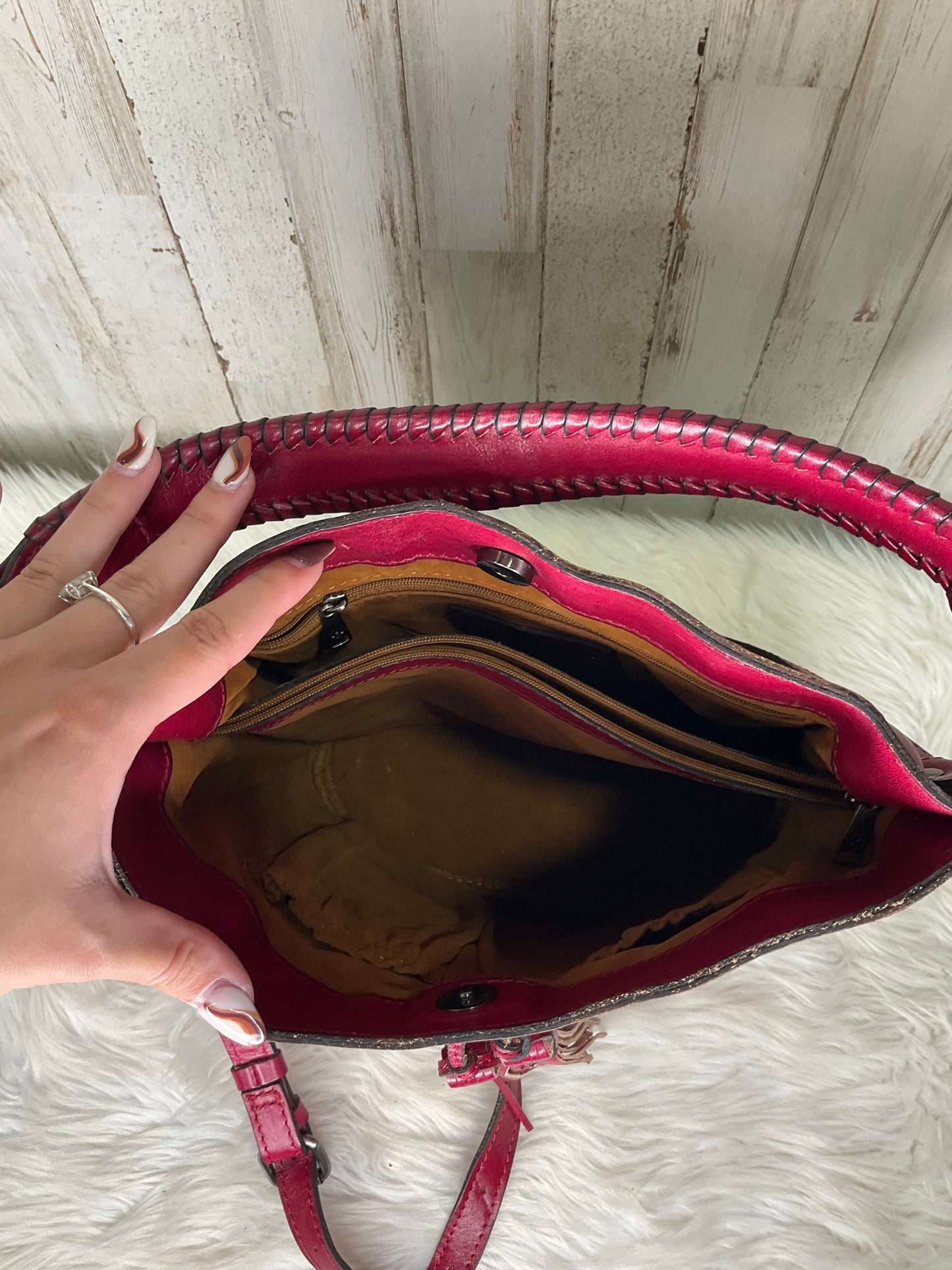 Red Handbag Designer Patricia Nash, Size Medium