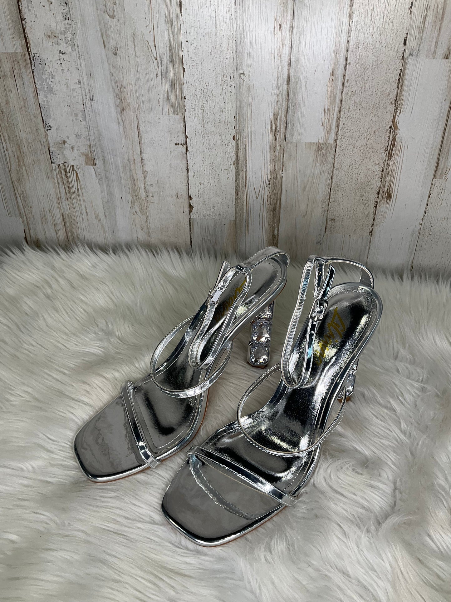 Silver Shoes Heels Stiletto Liliana, Size 8