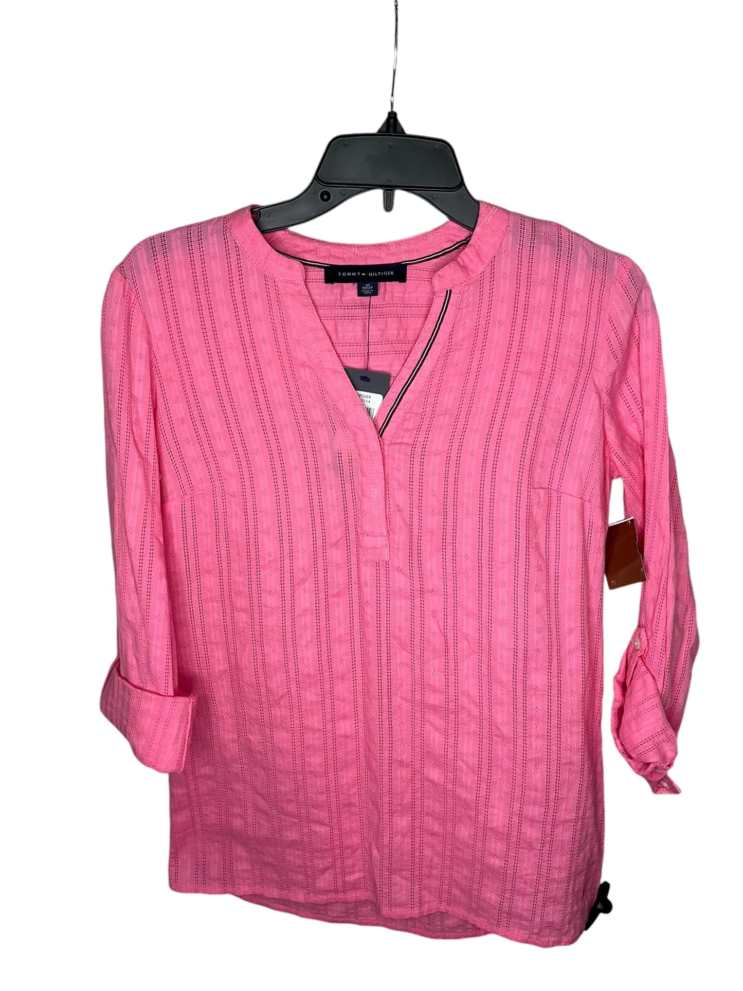 Top Long Sleeve By Tommy Hilfiger In Pink, Size: Xs