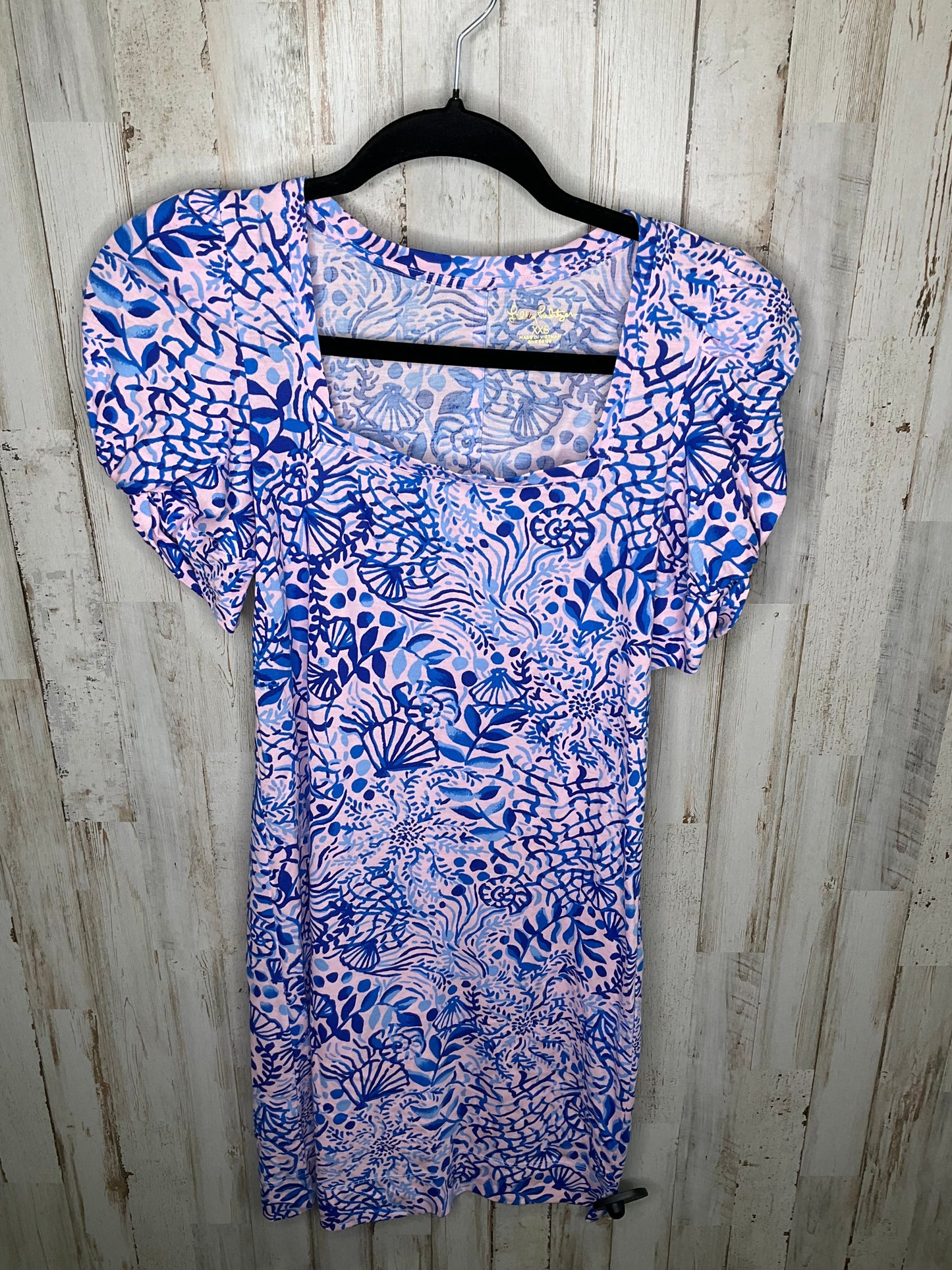 Blue & Pink Dress Casual Midi Lilly Pulitzer, Size Xxs