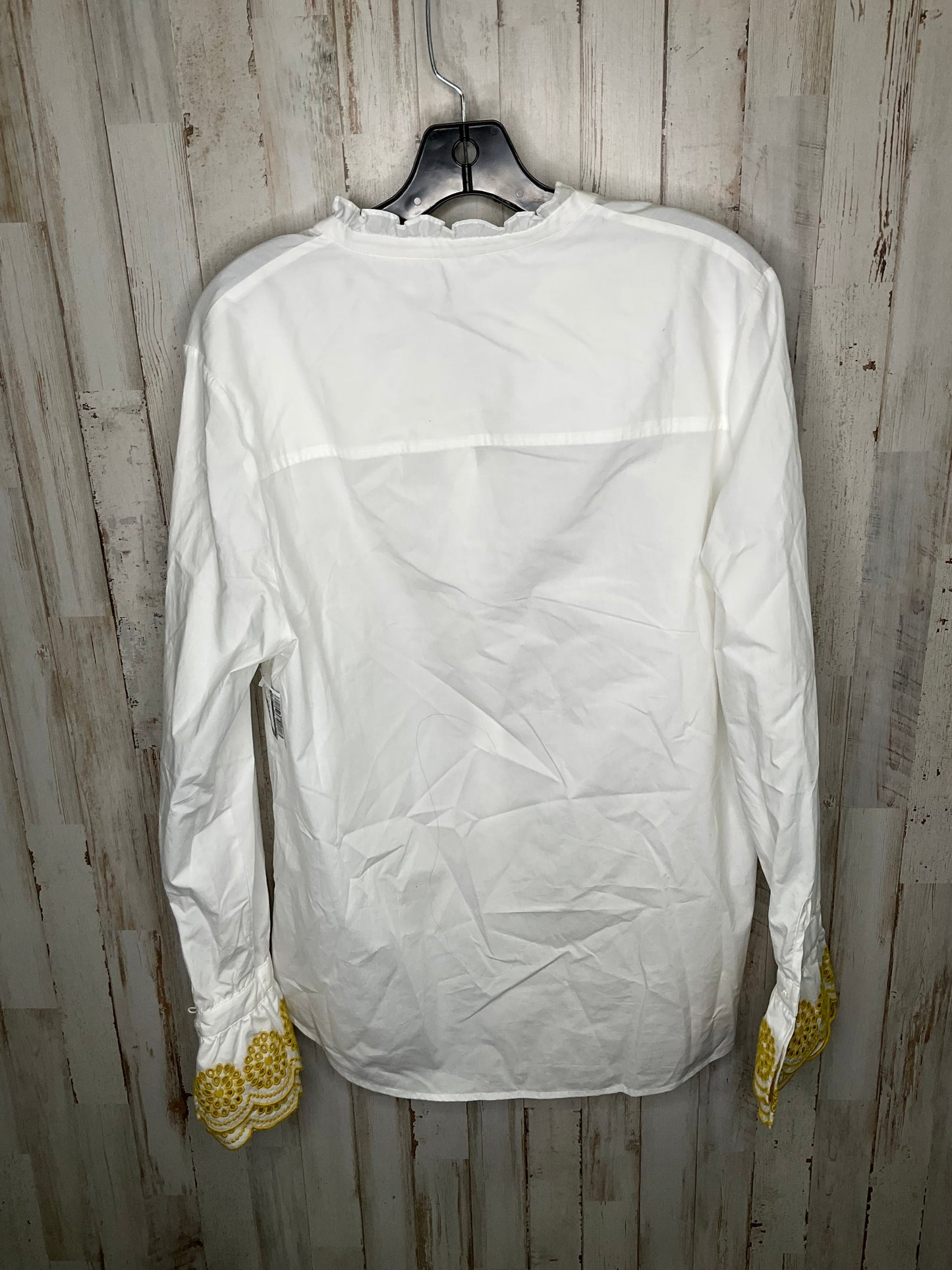 White & Yellow Top Long Sleeve Boden, Size 14