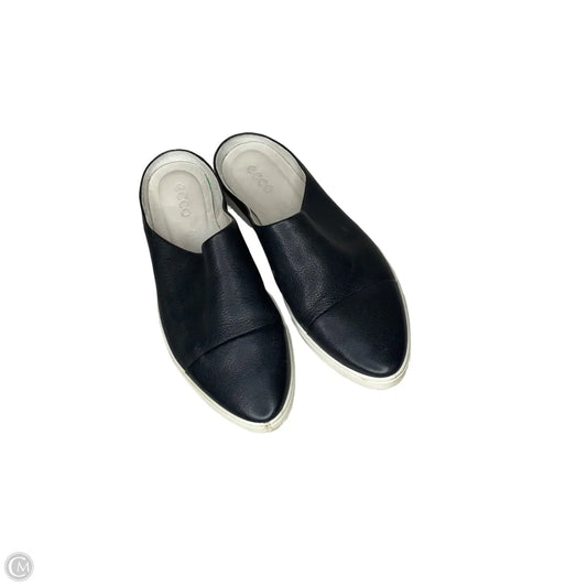 Shoes Flats By Ecco In Black & Cream, Size: 9