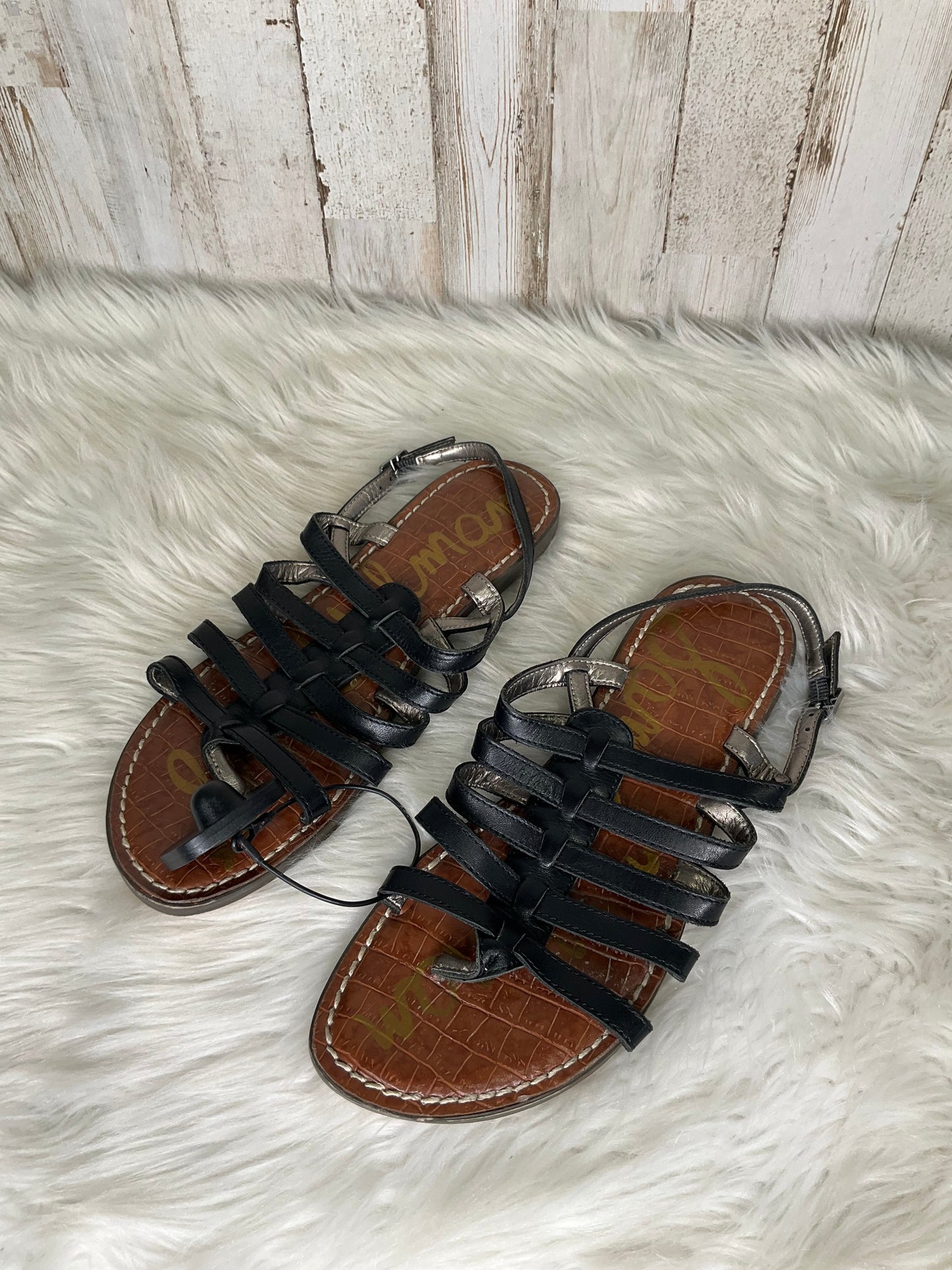 Black & Brown Sandals Flats Sam Edelman, Size 7