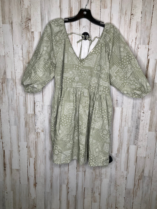 Green & Tan Dress Casual Midi Easel, Size M