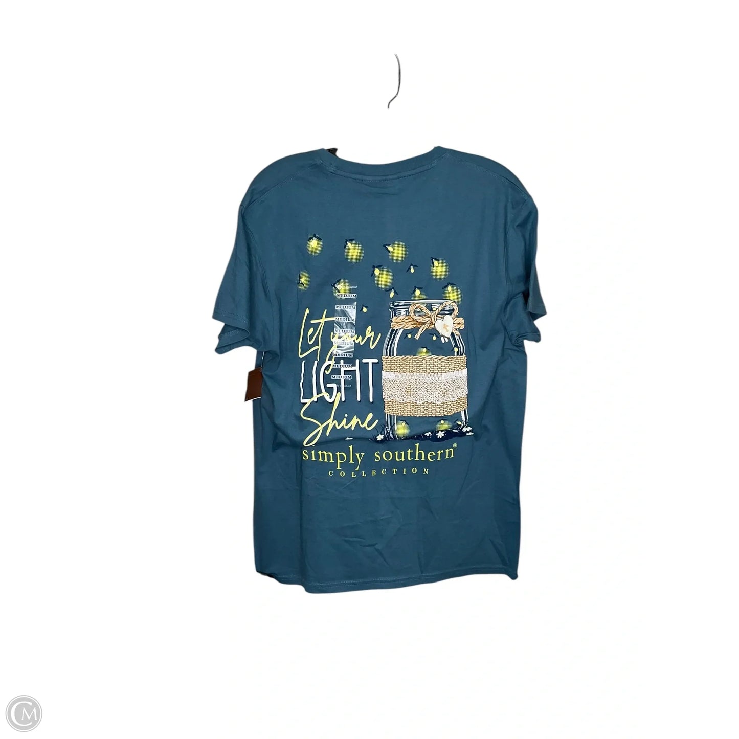 Top Short Sleeve By Simply Southern In Blue, Size: M
