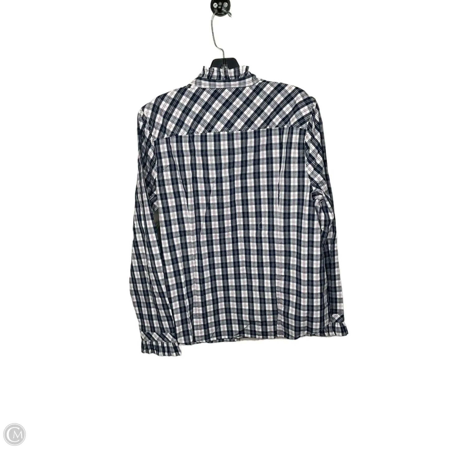 Top Long Sleeve By J. Crew In Plaid Pattern, Size: L