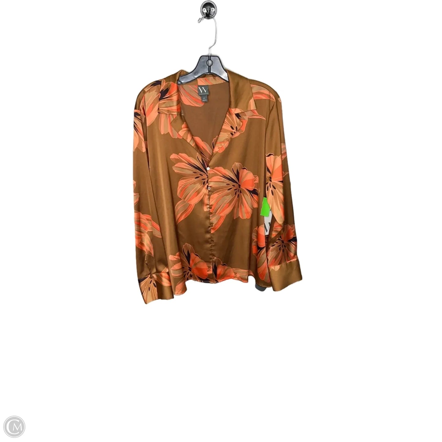 Top Long Sleeve By Worthington In Bronze, Size: Xxl