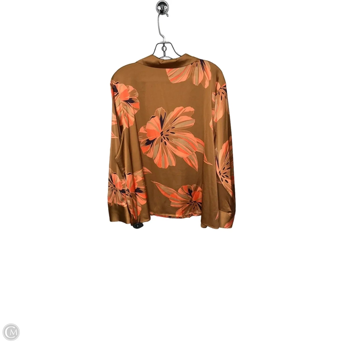 Top Long Sleeve By Worthington In Bronze, Size: Xxl