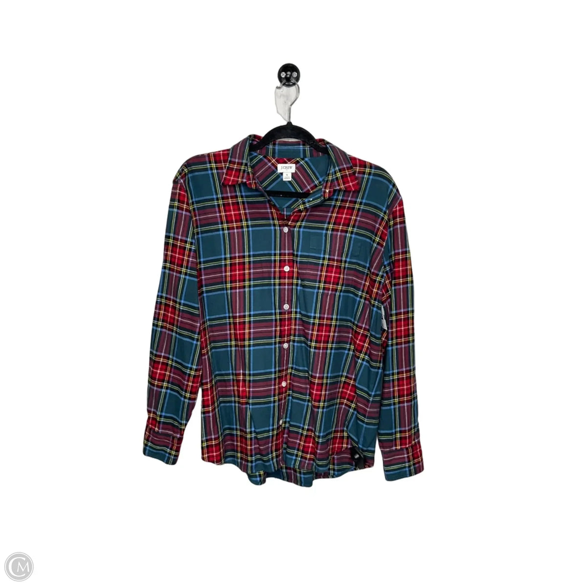 Top Long Sleeve By J. Crew In Plaid Pattern, Size: S