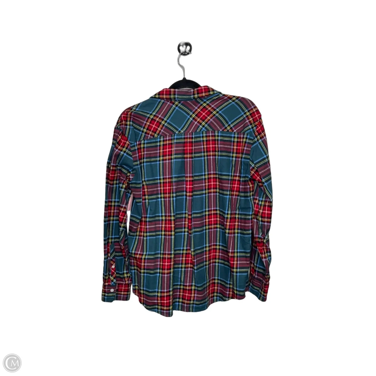 Top Long Sleeve By J. Crew In Plaid Pattern, Size: S