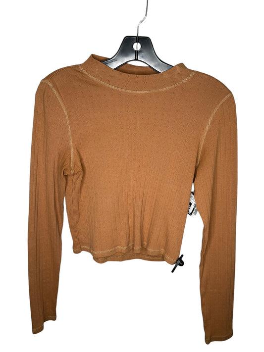 Top Long Sleeve Basic By American Eagle In Brown, Size: M