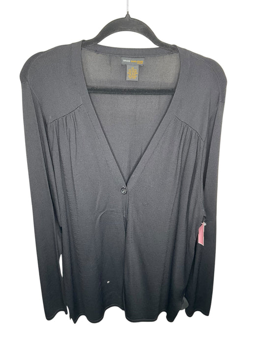 Sweater Cardigan By Clothes Mentor In Black, Size: 2x