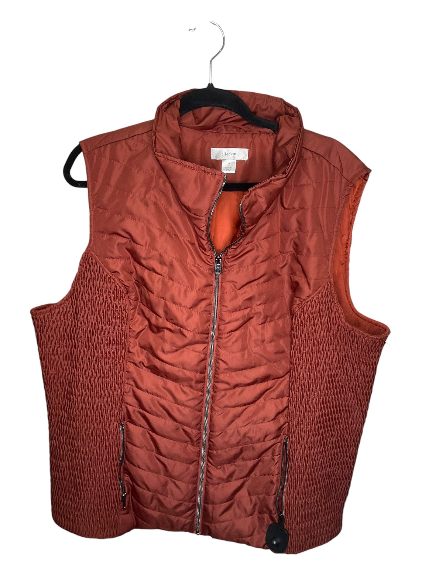 Vest Puffer & Quilted By Cj Banks In Red, Size: 3x